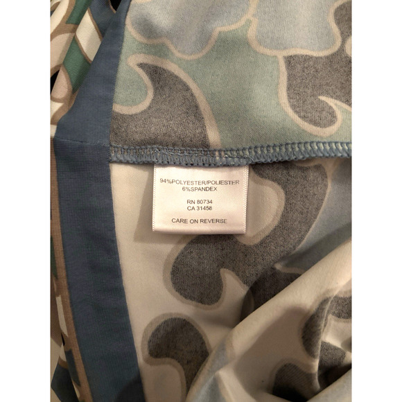 BCBGMAXAZRIA Blue Teal Damask A-Line Dress Women’s Small Raglan Sleeve - Picture 6 of 6